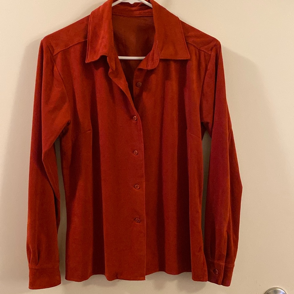 Faux Suede Burnt Orange Top